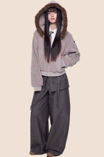 Vintage Polar Fleece Hooded Jacket