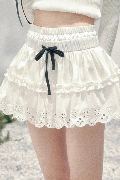 Spring White Half-Skirt