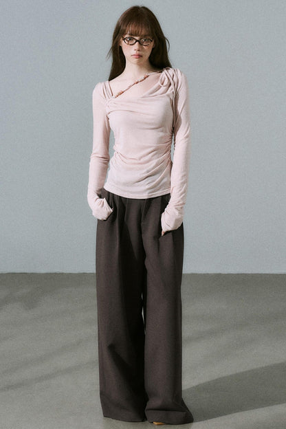 Tencel Wool Wide-Leg Pants