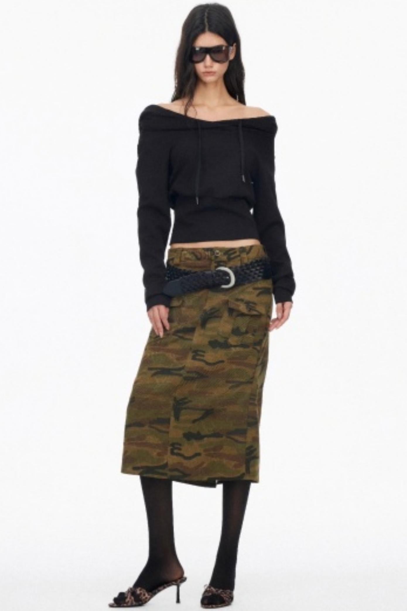 Vintage Camouflage Slimming Mermaid Skirt