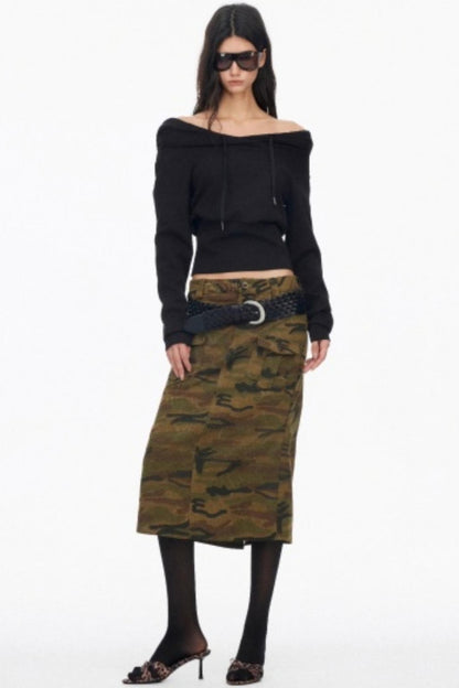 Vintage Camouflage Slimming Mermaid Skirt