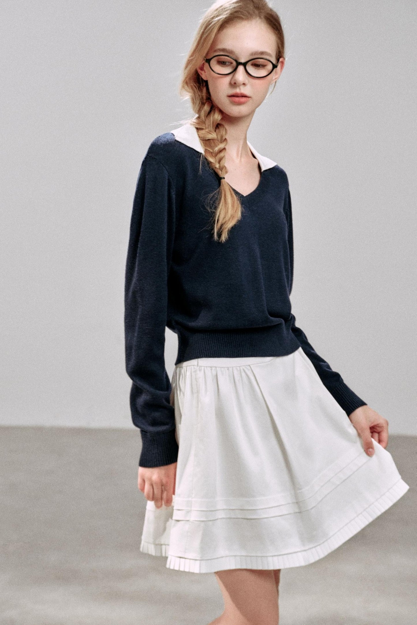 V-Neck Two-Piece Pullover Sweater