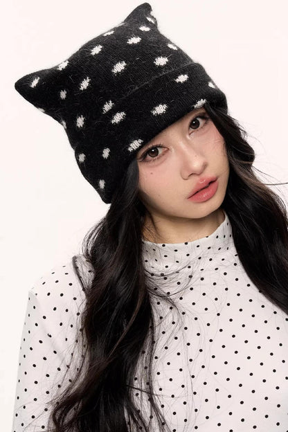 Rabbit Fur Cat Ear Hat
