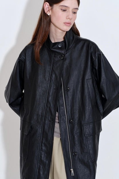 Soft Leather Multi-Pocket Jacket