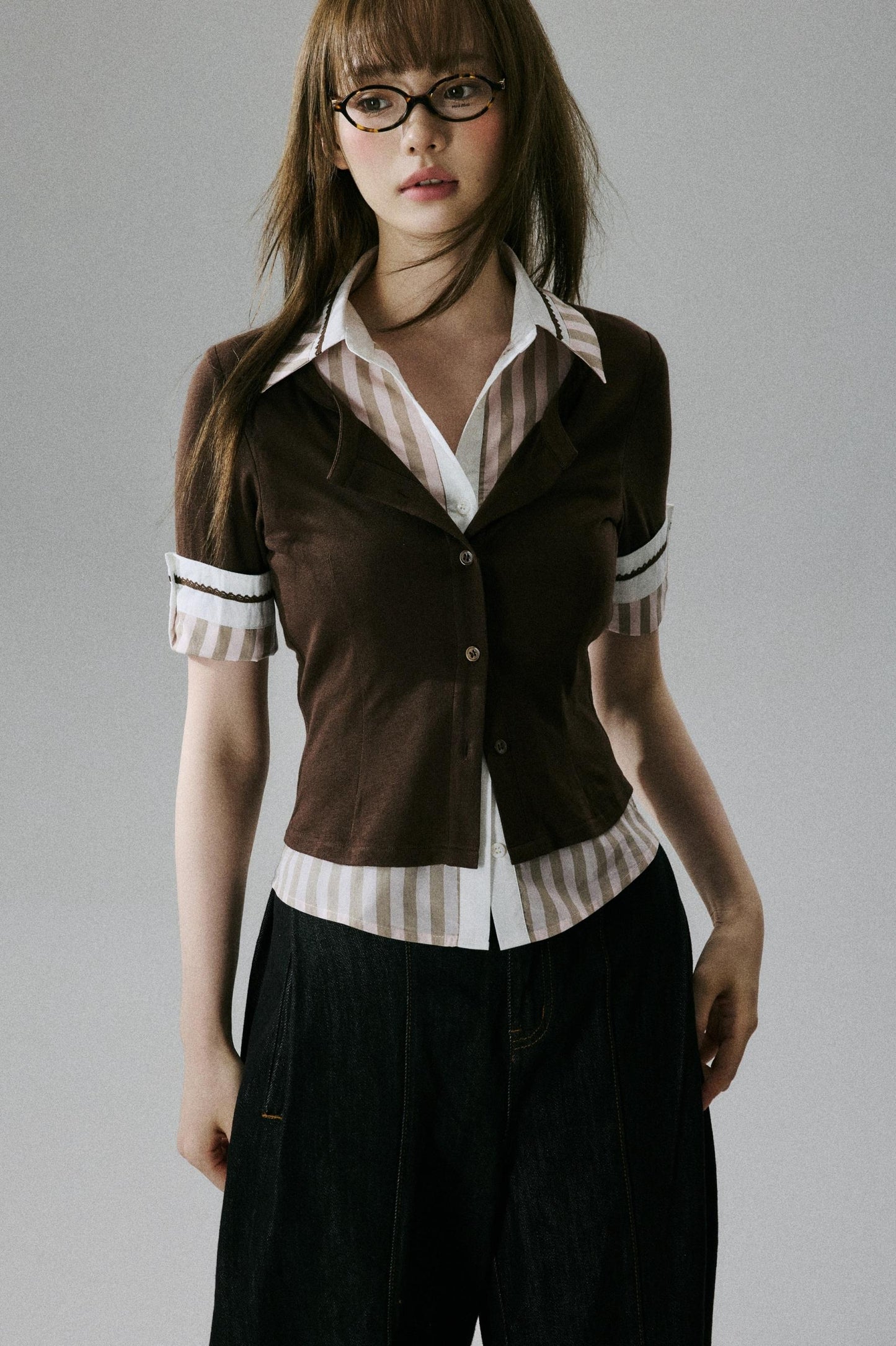 Brownish-Pink Layered Tee