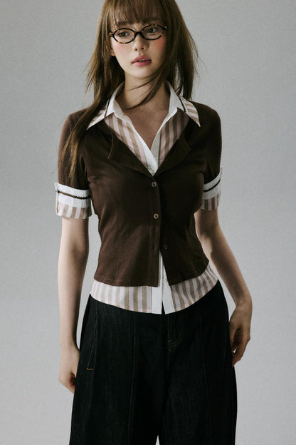 Brownish-Pink Layered Tee