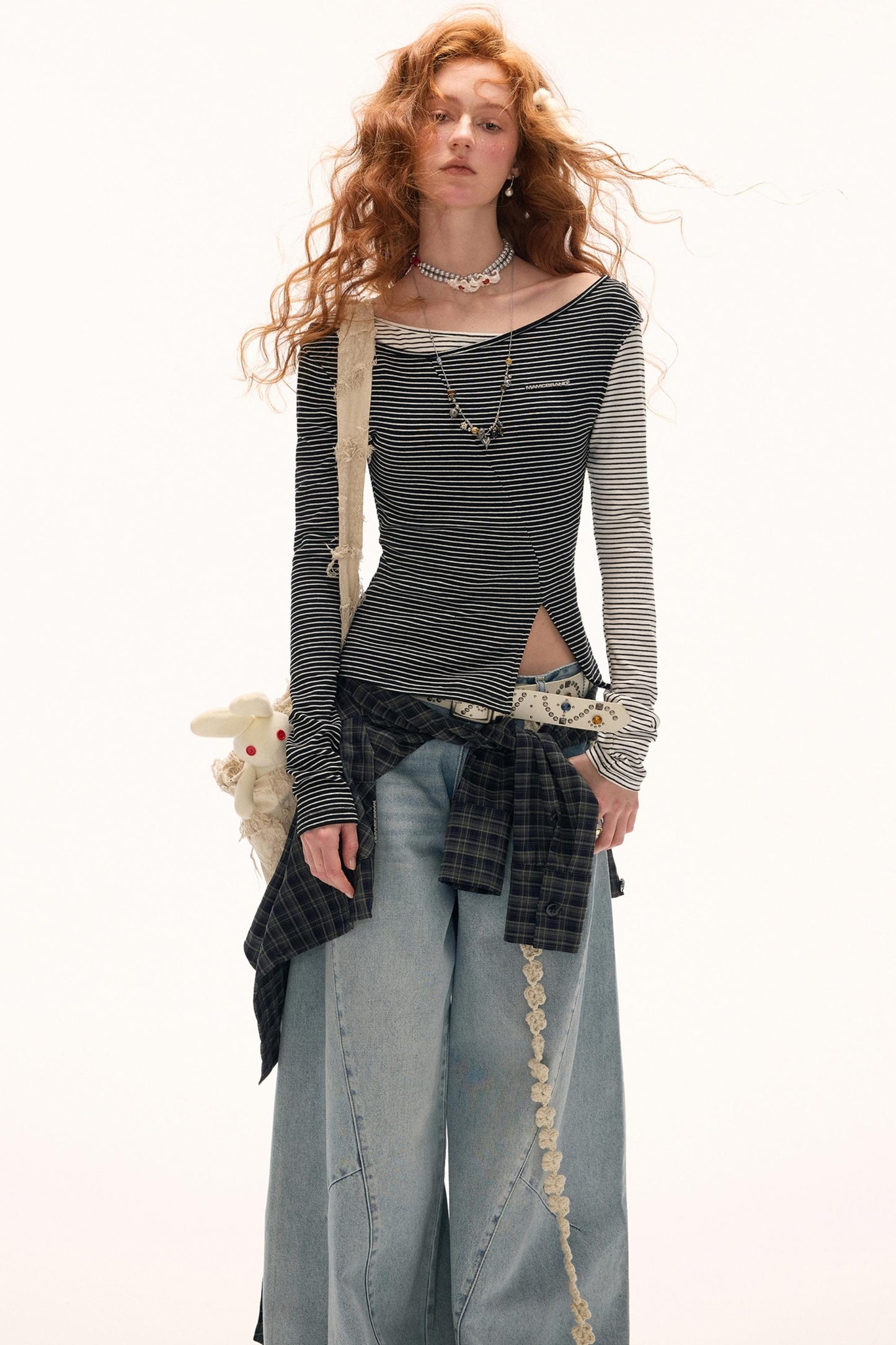 Striped Slim Long-Sleeved Top