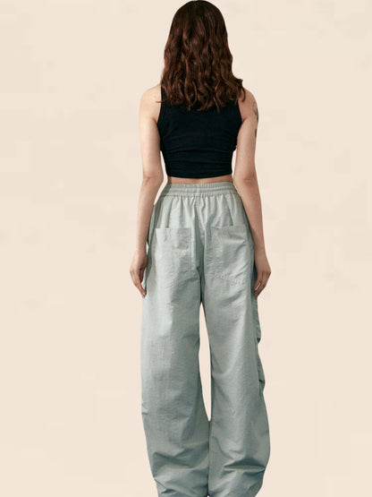 Simple Solid Color Pleated Slacks Pants