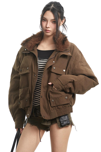 Vintage Paneled Dark Brown Jacket