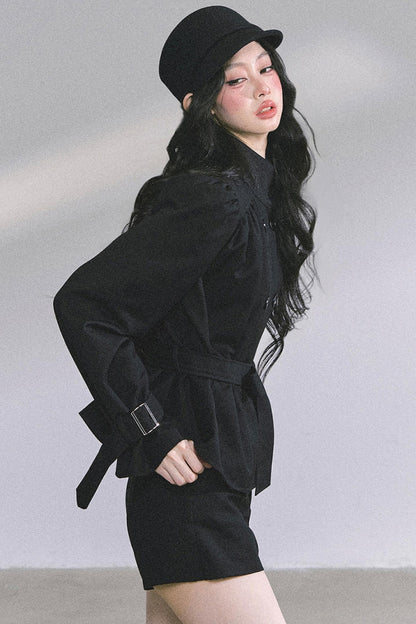 French Style Two-Piece Coat Skirt Set-Up