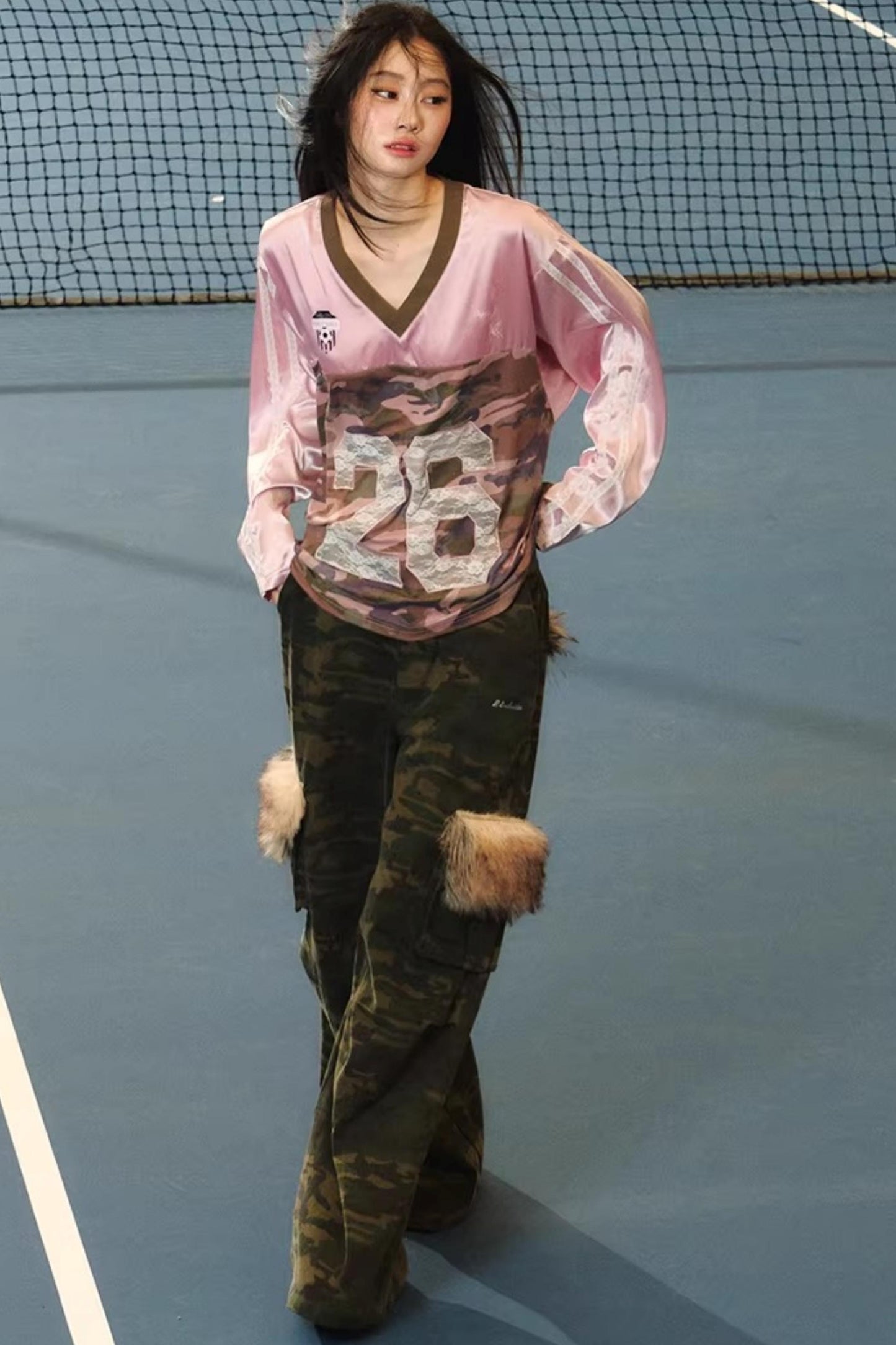 Retro-Cargohose mit Tarnmuster