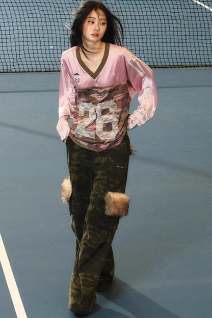 Retro-Cargohose mit Tarnmuster