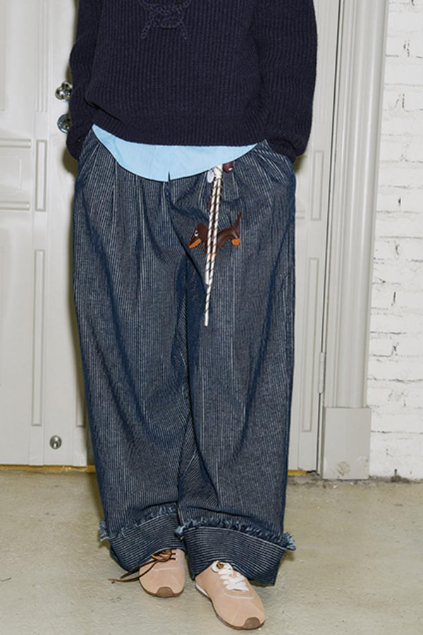 Retro Corduroy Straight-Leg Loose Fit Pants