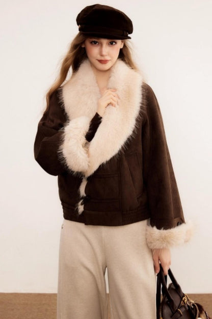 Faux Fur Suede Winter Coat