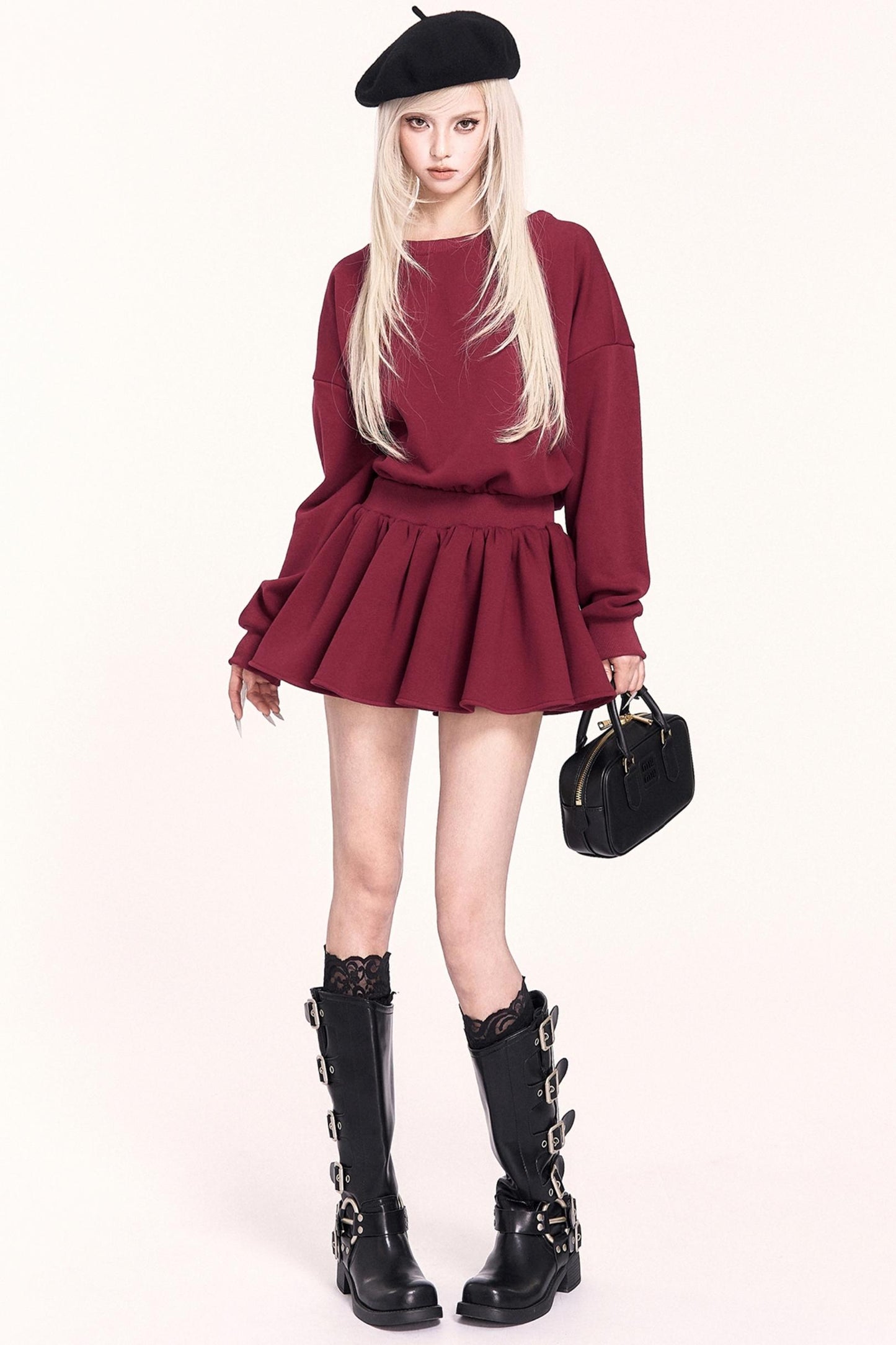 Backless Fleece Sweatshirt Dress