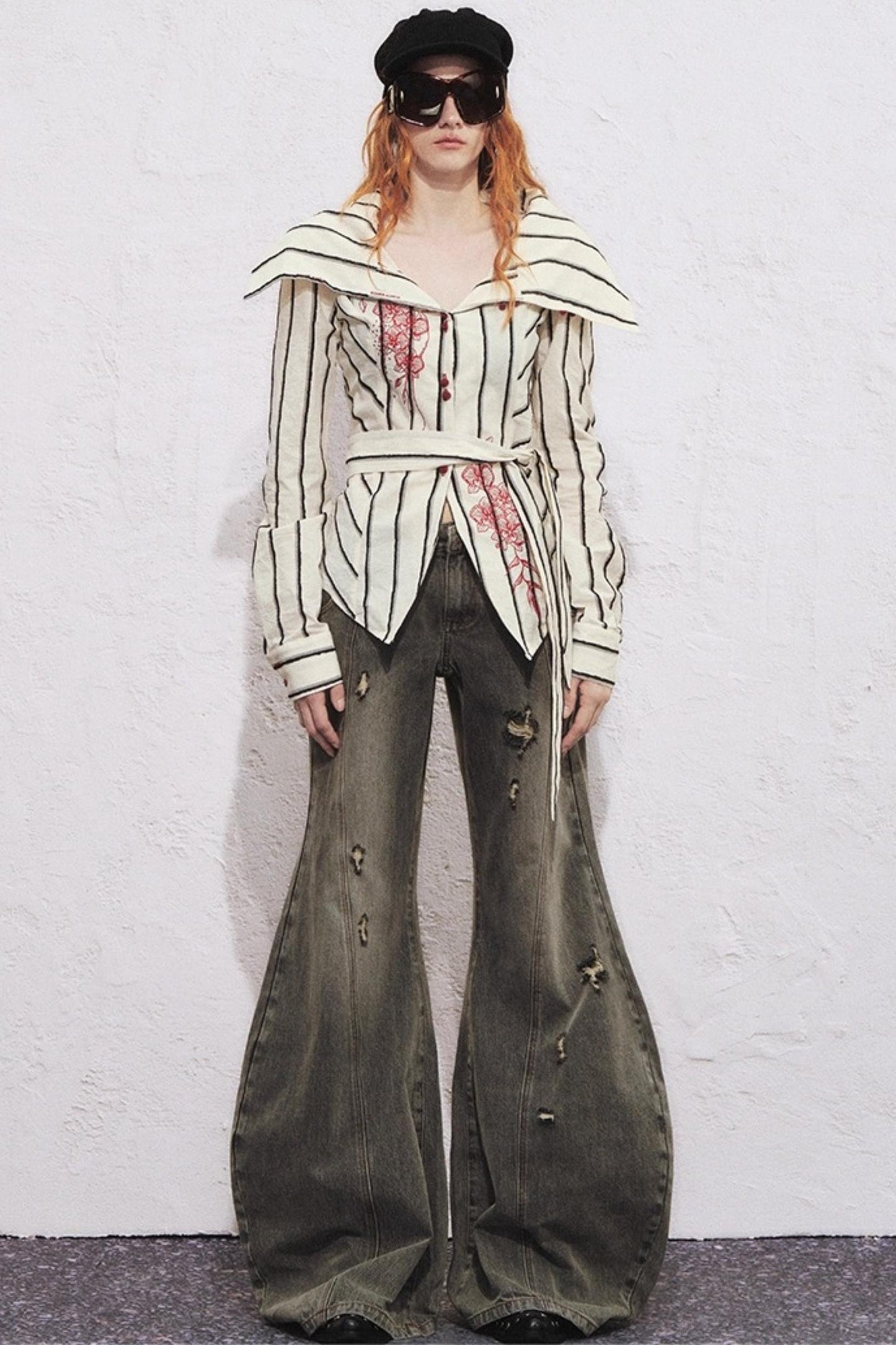 Embroidered Slim Striped Shirt