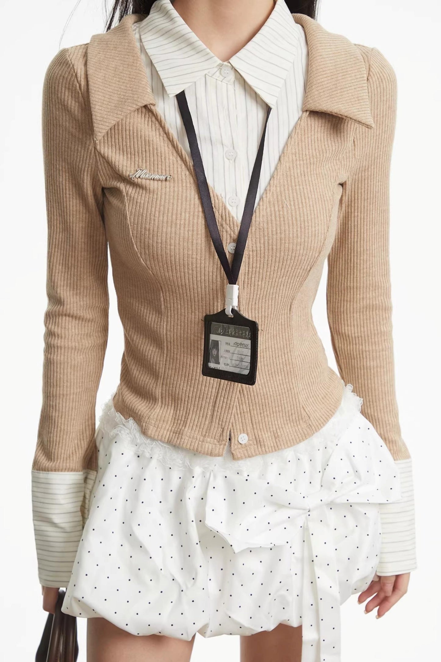 Retro Spliced Knitted Cardigan