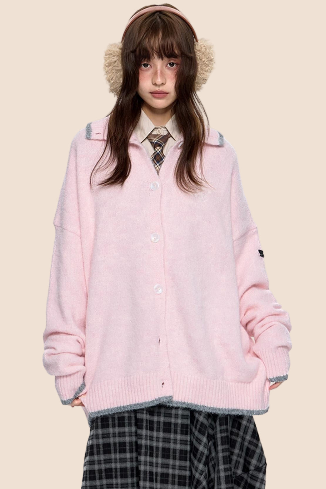 Lapel Knit Retro Cardigan