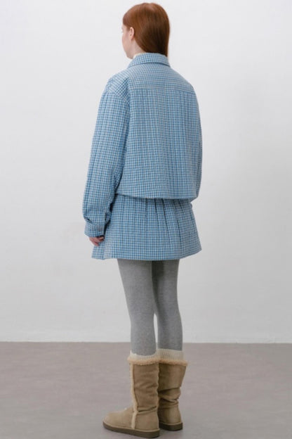 Lapel Dropped Shoulder Quilted Jacket