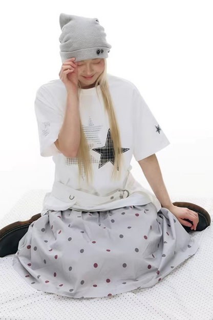 와플 니트 버튼 모자