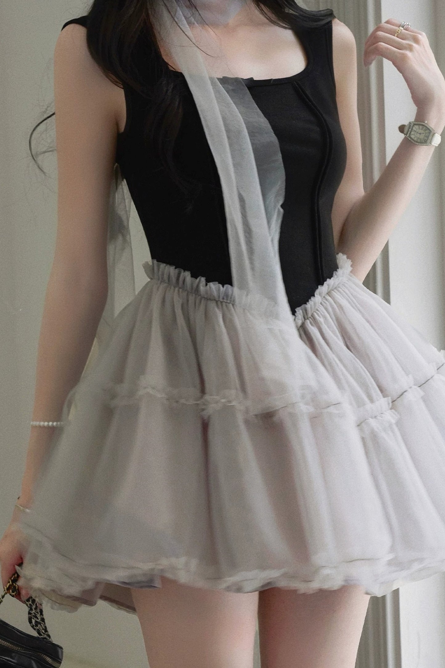 Mesh Patchwork Princess Dress