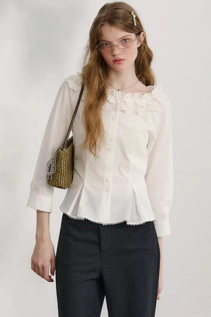 Love Thoughts White Lace Shirt