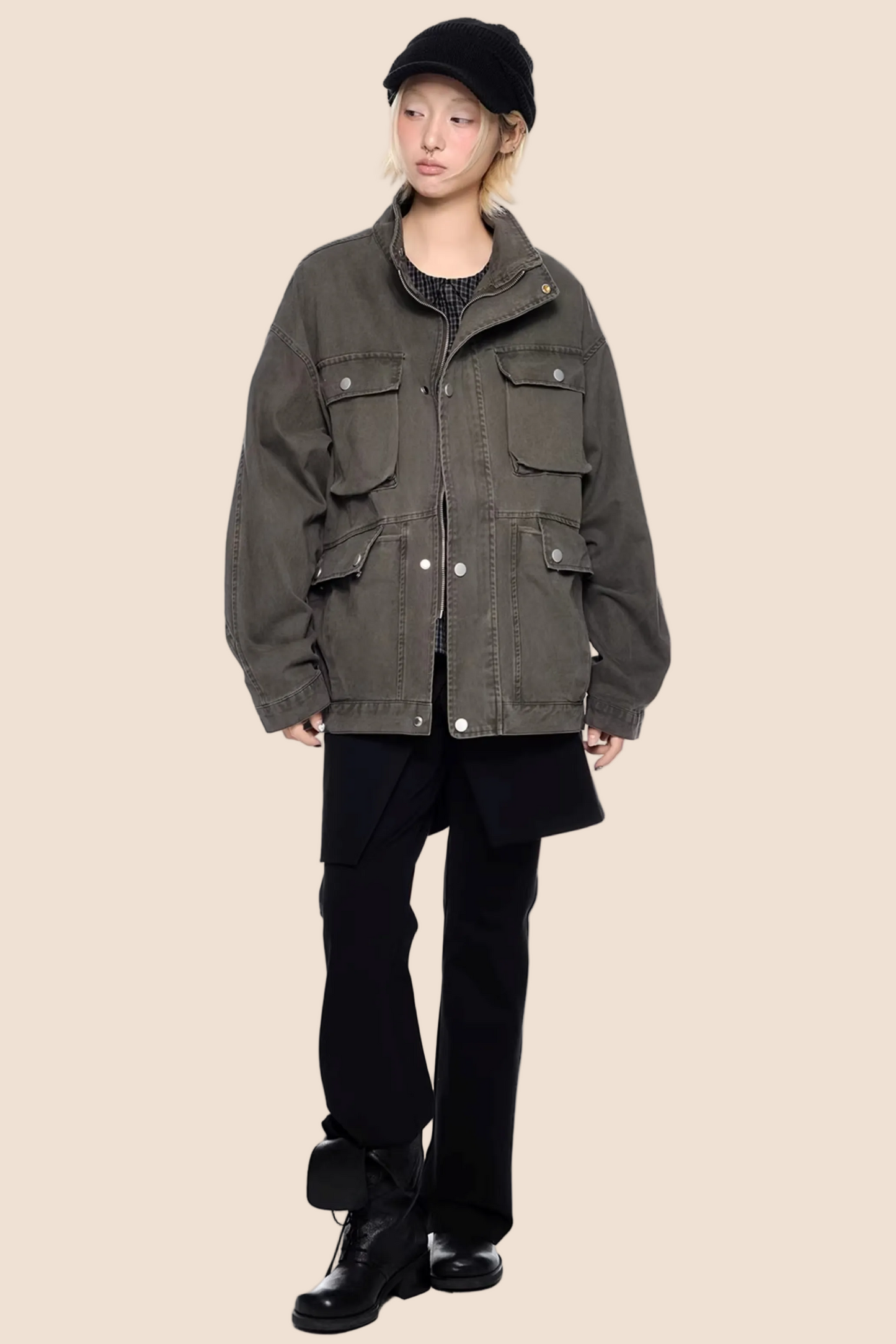 Barn-Style Distressed Work Jacket