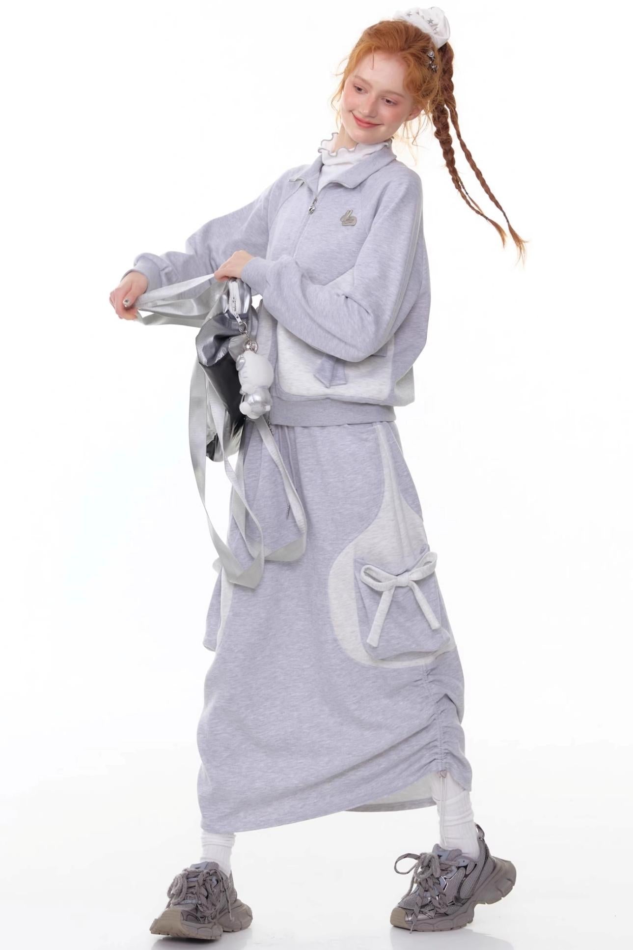 American Retro Bow Gray Sports Jacket