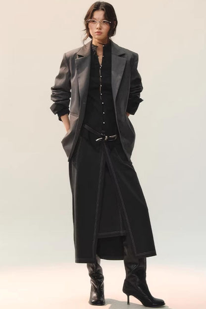 Contrasting Layered Half Skirt