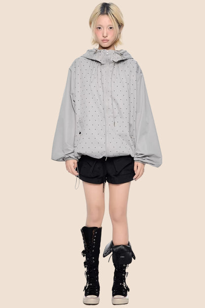 Polka Dot Hooded Sweatshirt