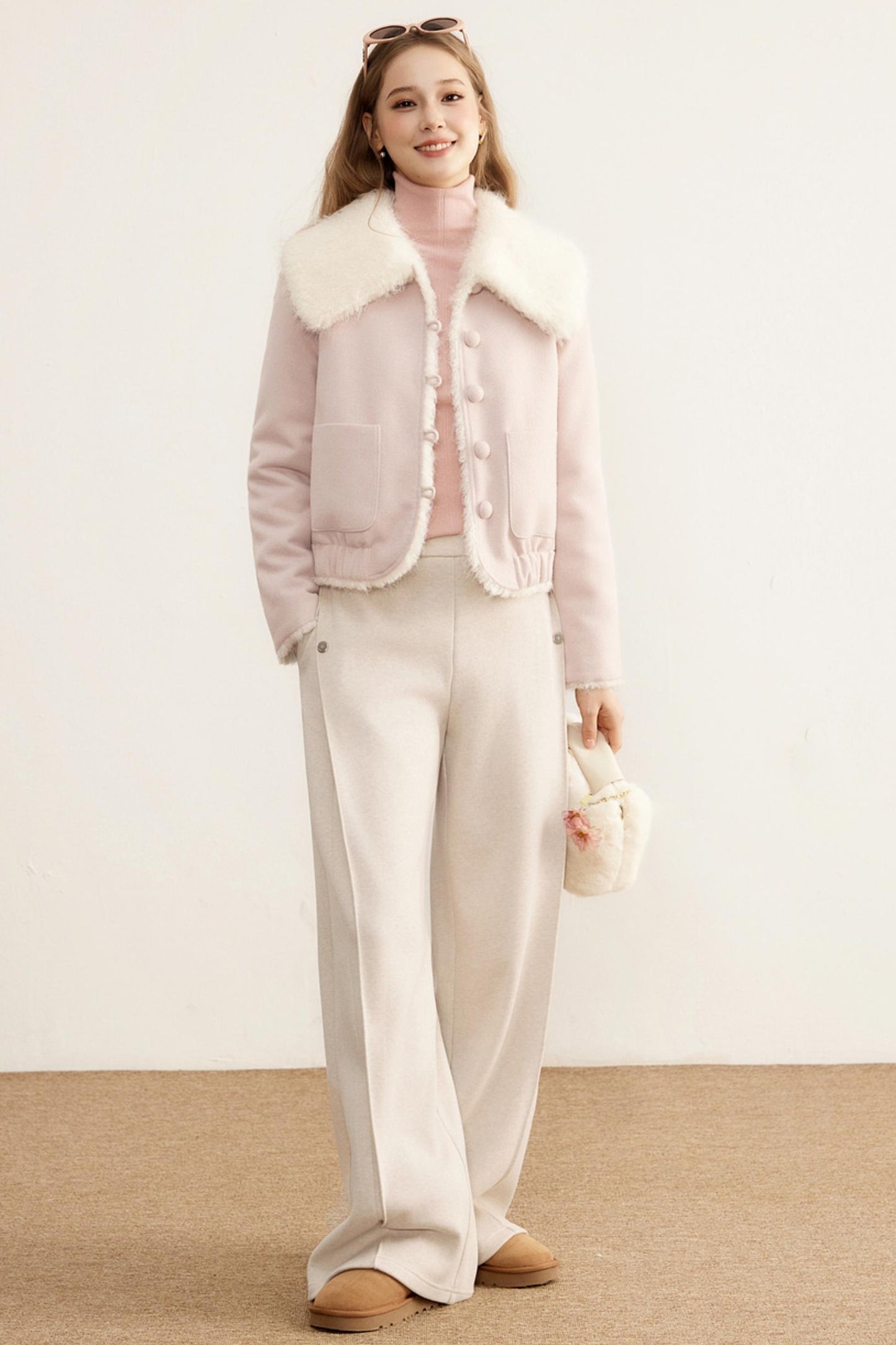 Winter Composite Fleece Wide-Leg Pants