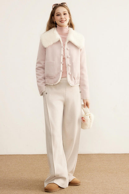 Winter Composite Fleece Wide-Leg Pants