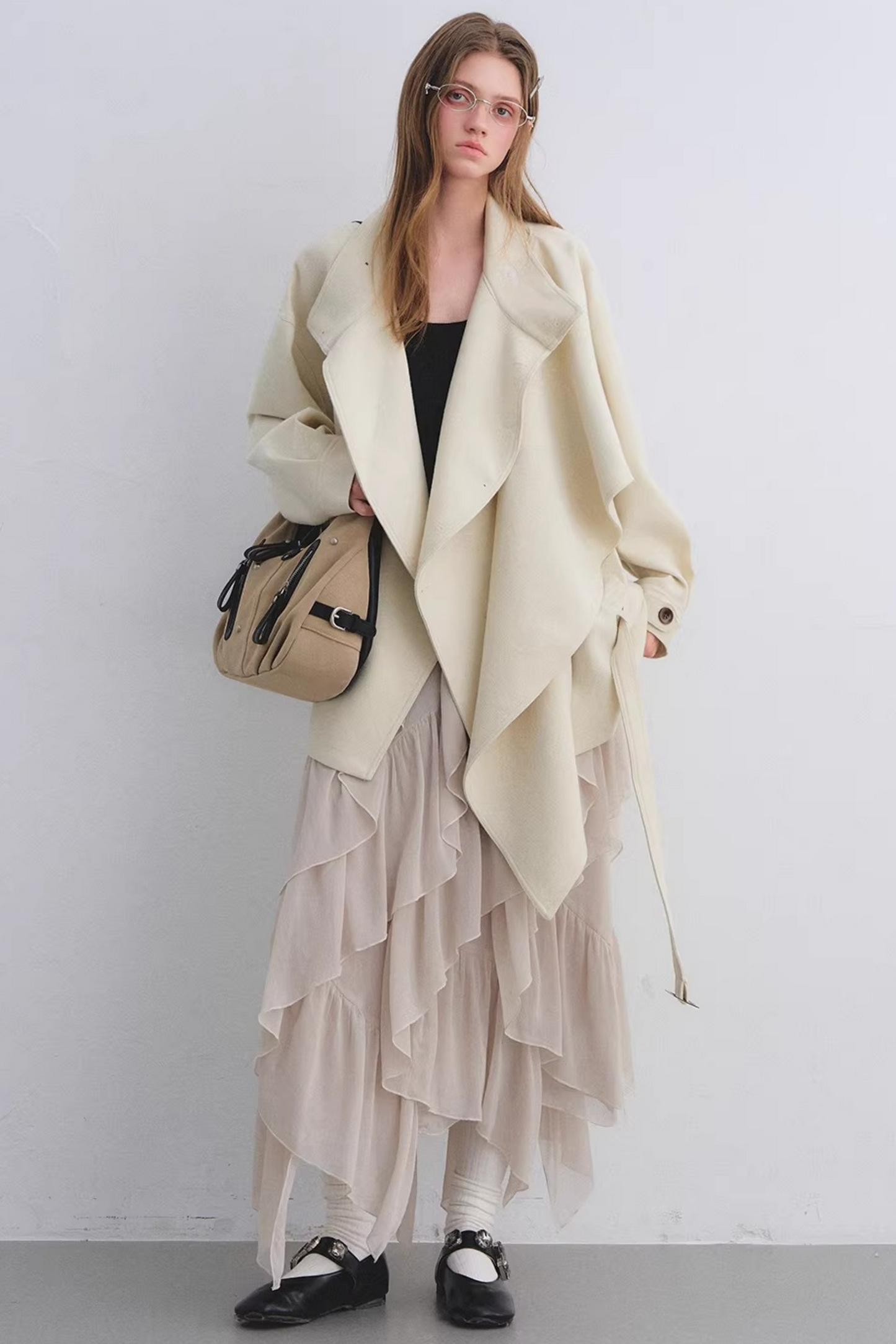 Irregular Ruffled Chiffon Skirt