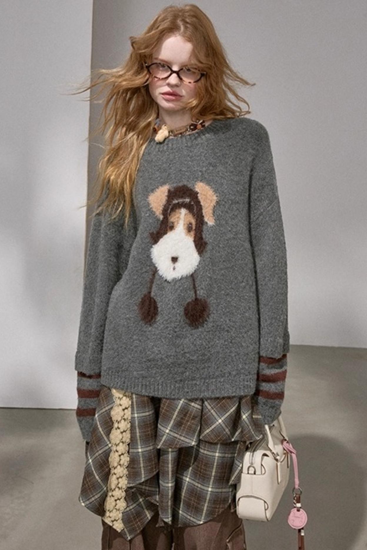 Hat and Puppy Knitted Sweater