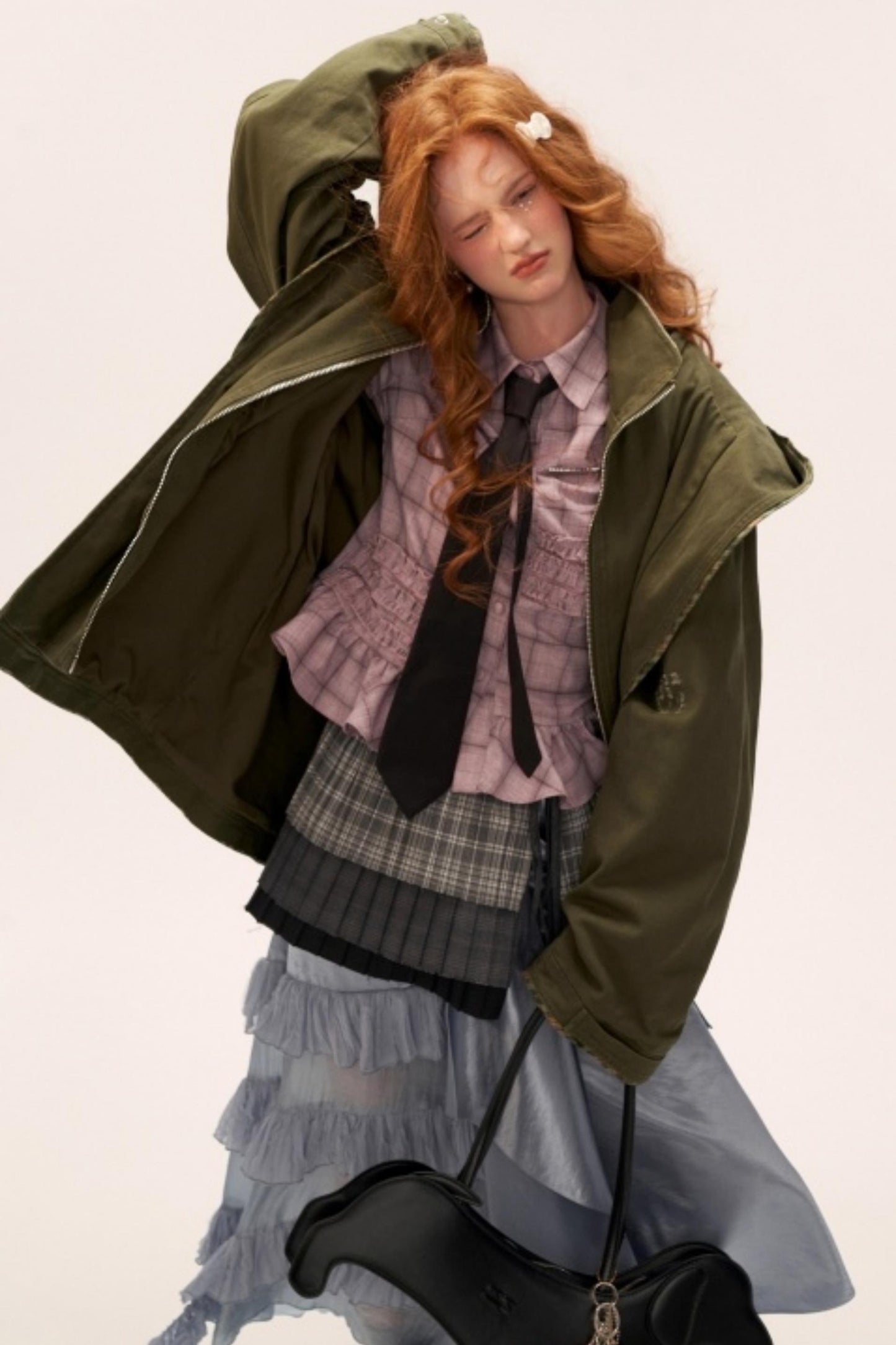 Vintage Distressed Frayed Cargo Jacket