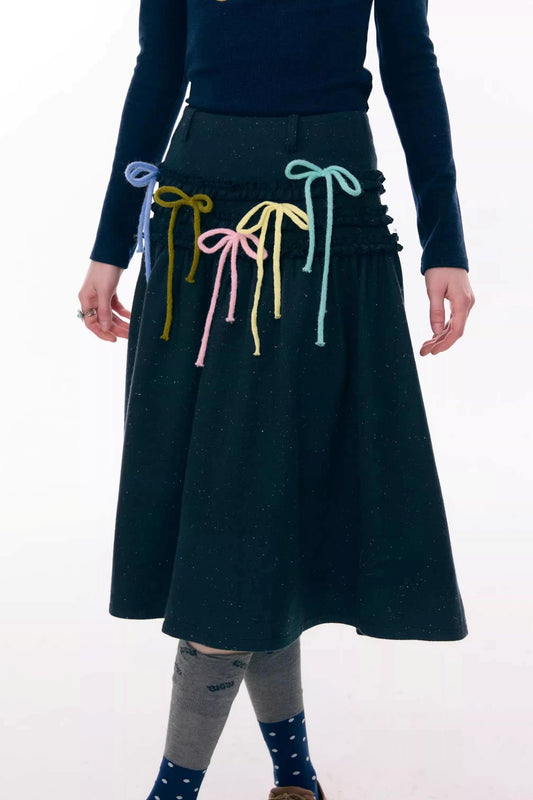 Ruffled Multi-Color Bow Skirt