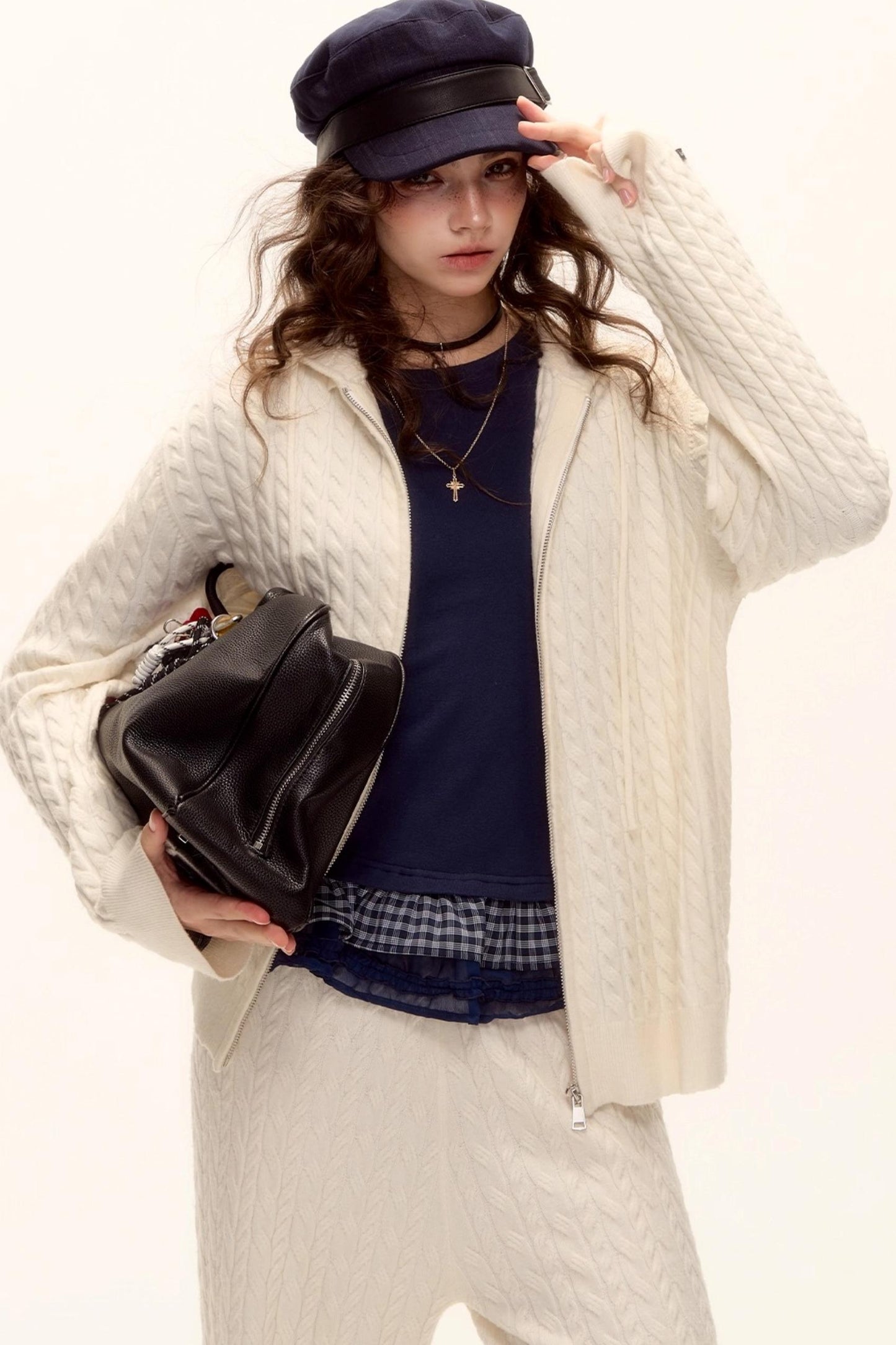 Wool Twist Hooded Knit Set-Up