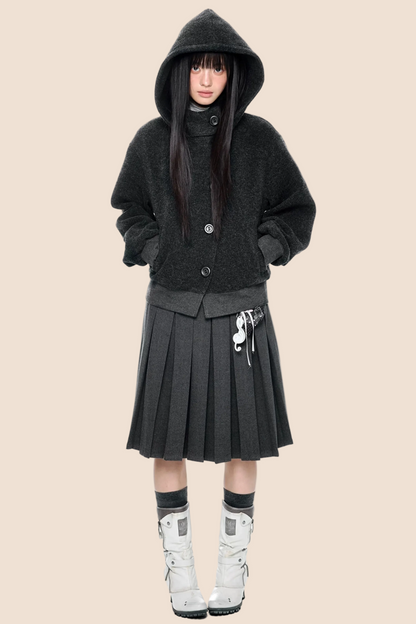 Plaid Patchwork Pleated Skirt