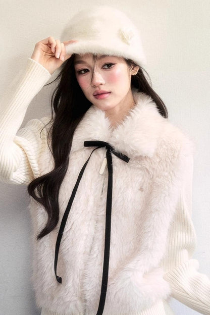 Winter Floral Beret Hat