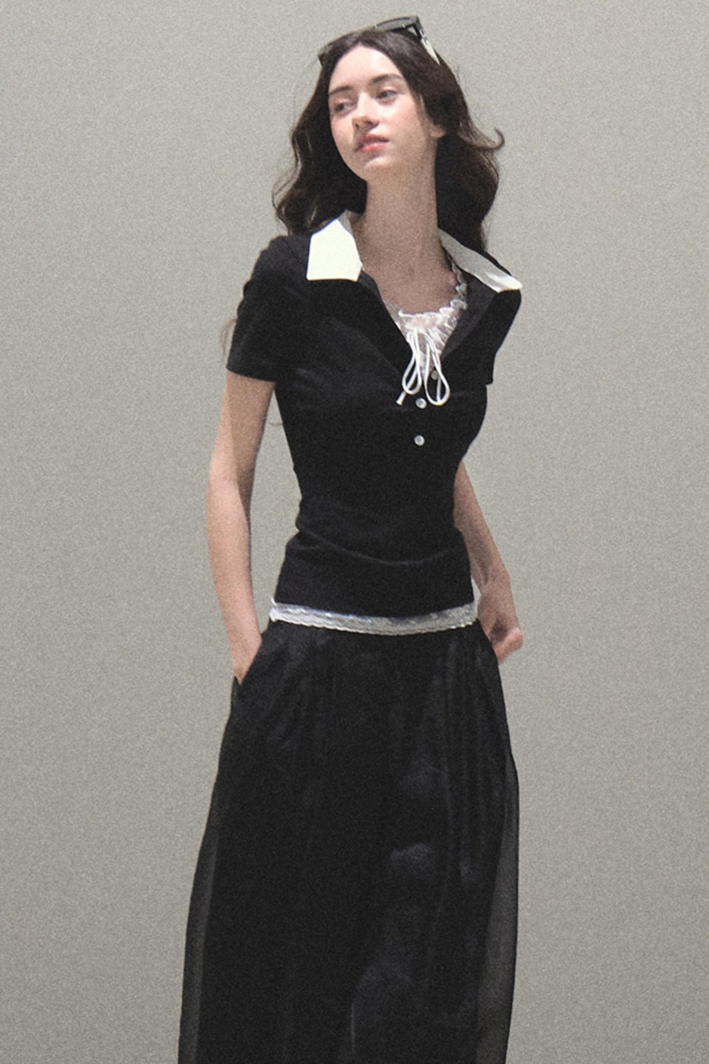 Iridescent Wide-Leg Trousers