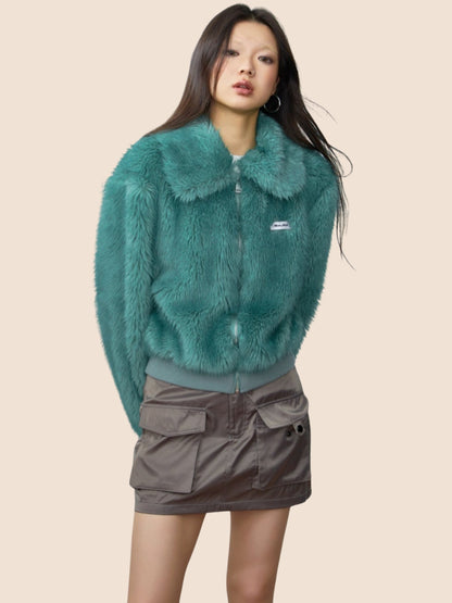 Long-sleeved Loose Fur Jacket