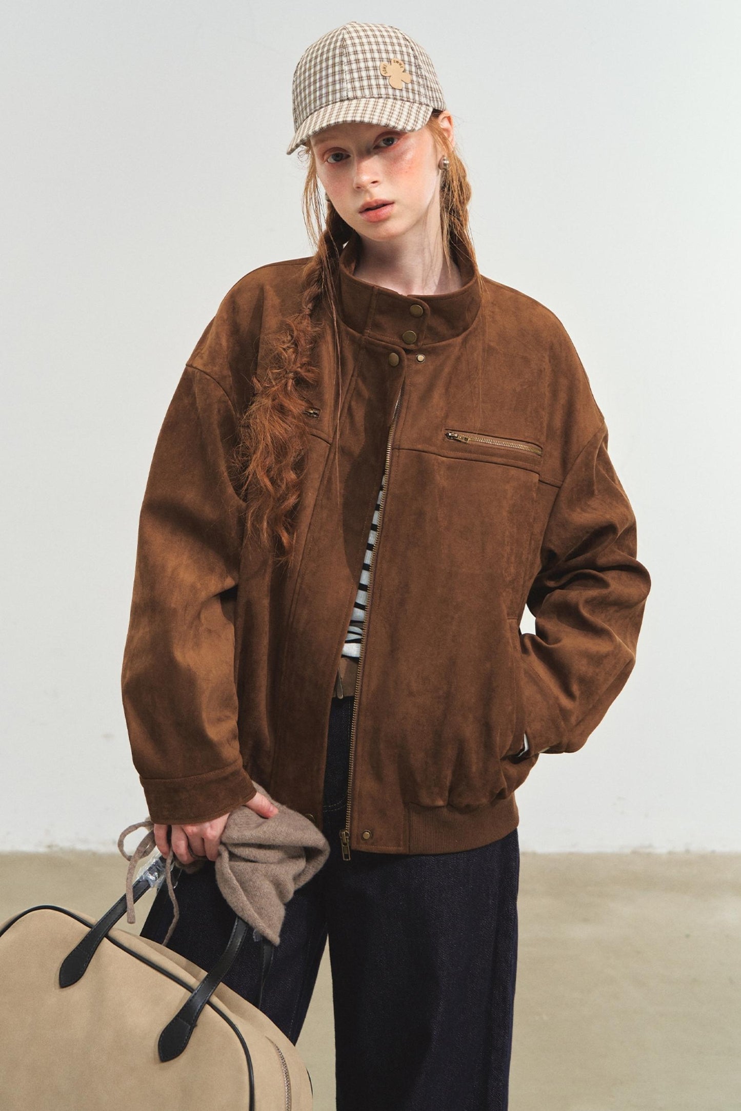Vintage Suede Baseball Jacket
