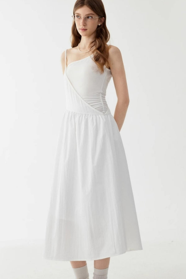 White Halter Midi Dress