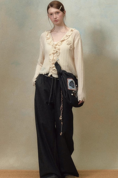 Floral Ruffle Cardigan