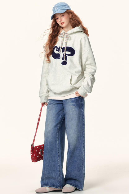 Symbol Print Hooded Sweatshirt