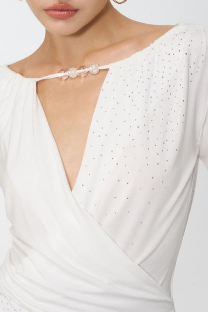 Cross Swing Collar Slim Diamond Top