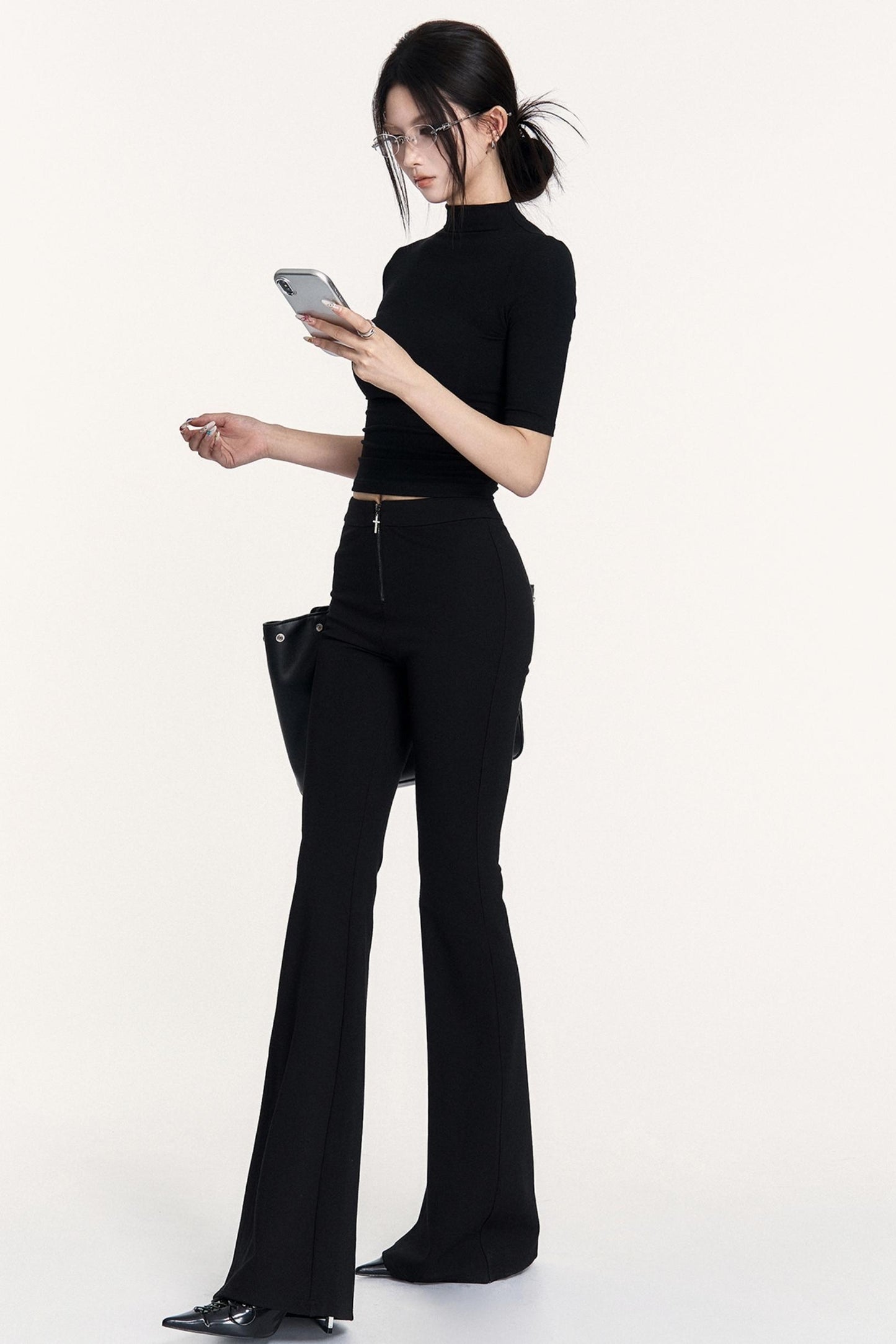 Black Small Turtleneck Top