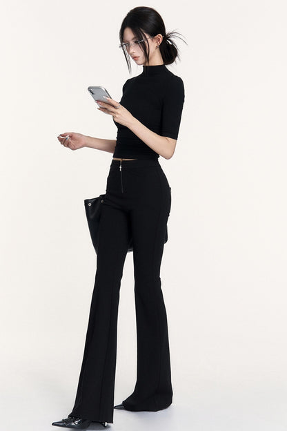 Black Small Turtleneck Top