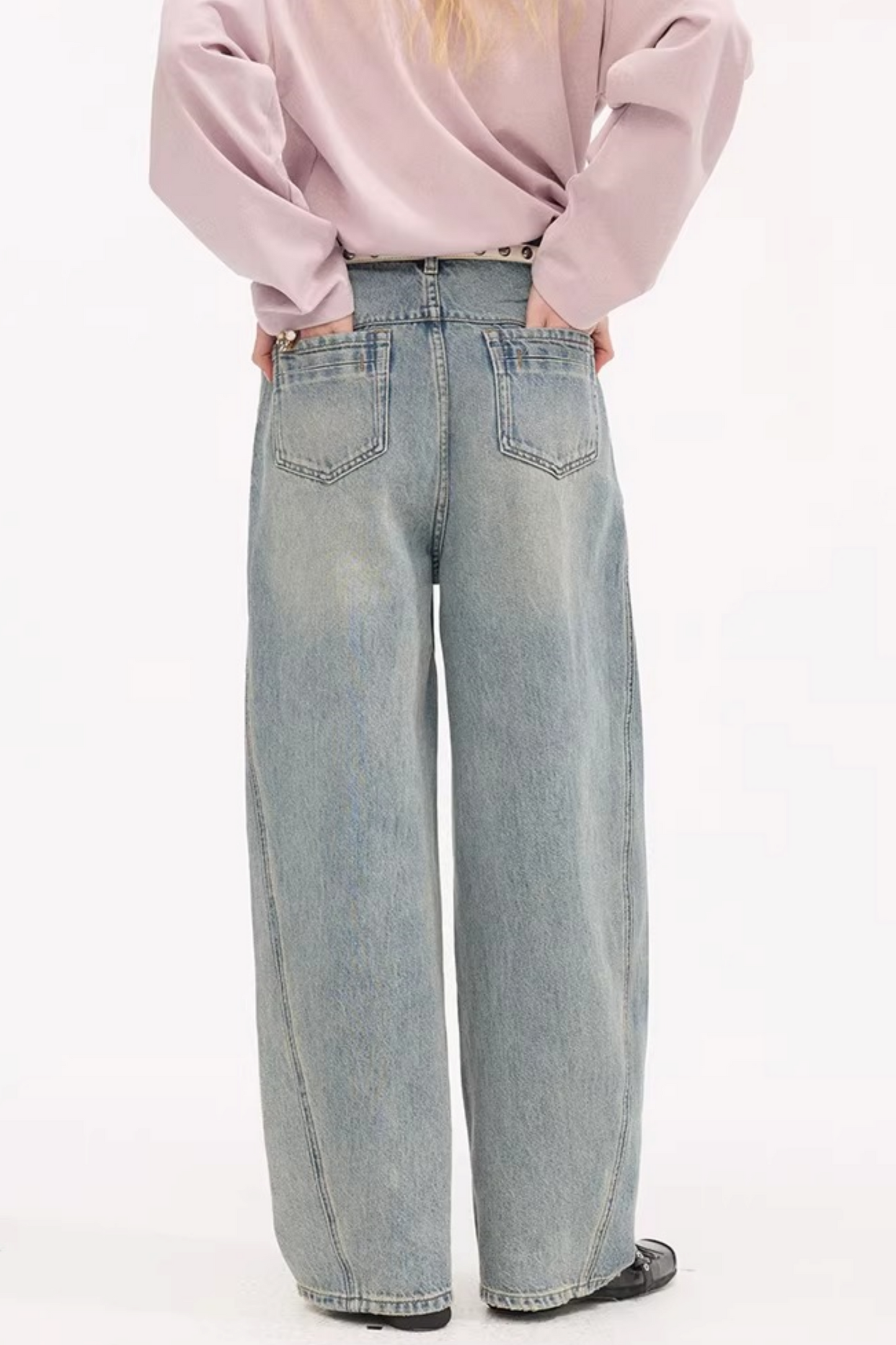 Split Hem Stretchy Denim Pants