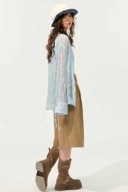 Pleated Wide-Leg Shorts